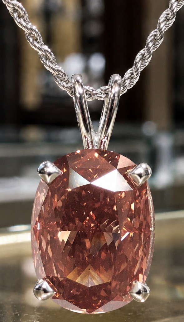 WE SHIP  $11,650 - 6.01ct Lab Grown PINK Diamond Pendant with Chain - IGI & UGL CERTS New Case 650 Government Surplus Auction - Photo #3