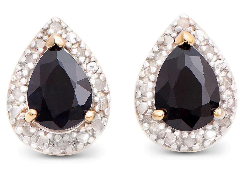 $2,285 Value! 2.87 Cts Natural Diamond & Sapphire 18KGP Designer Earrings NEW
