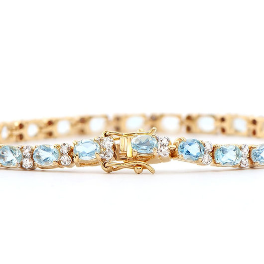 $2,475 Value! 10.50 Cts Natural Blue Topaz & Diamond Designer Bracelet NEW  475 Government Surplus Auction - Photo #2
