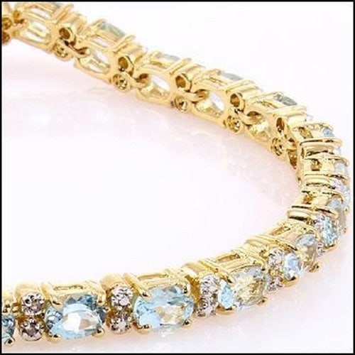 $2,475 Value! 10.50 Cts Natural Blue Topaz & Diamond Designer Bracelet NEW  475 Government Surplus Auction - Photo #4