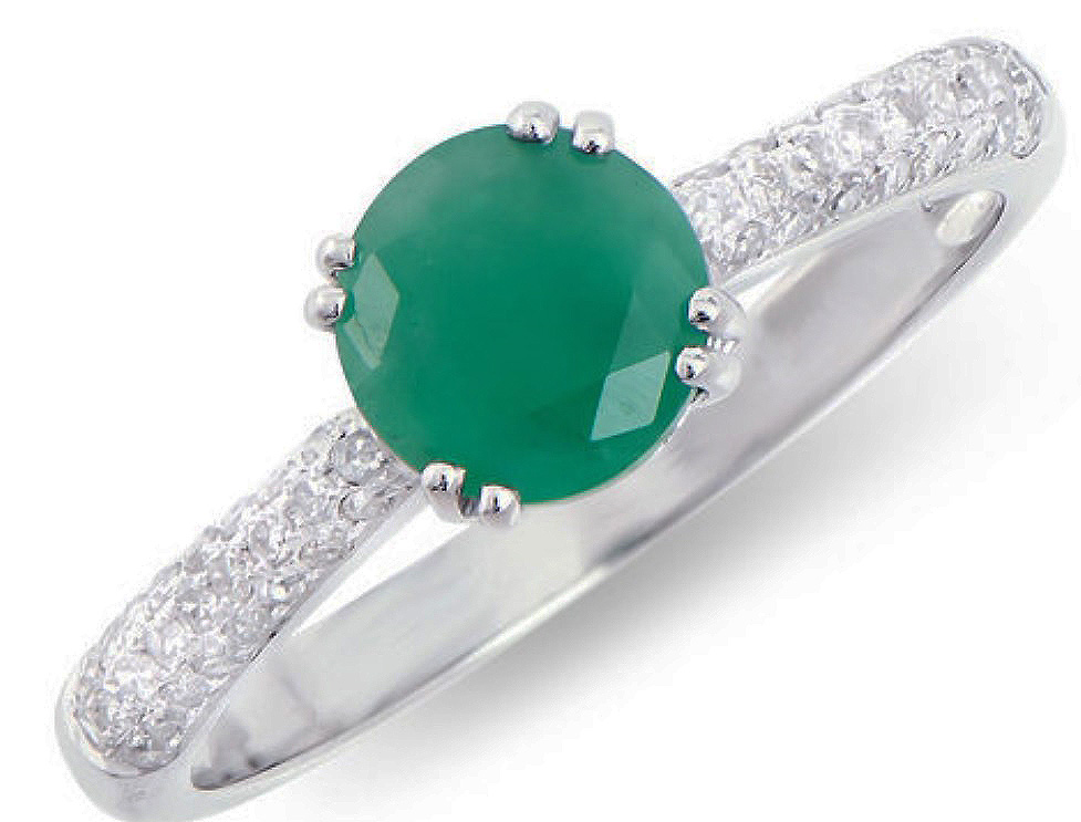 $6,215 Value! 1.30 Cts GLS Certified Natural Diamond Emerald 14K Gold Designer Ring NEW