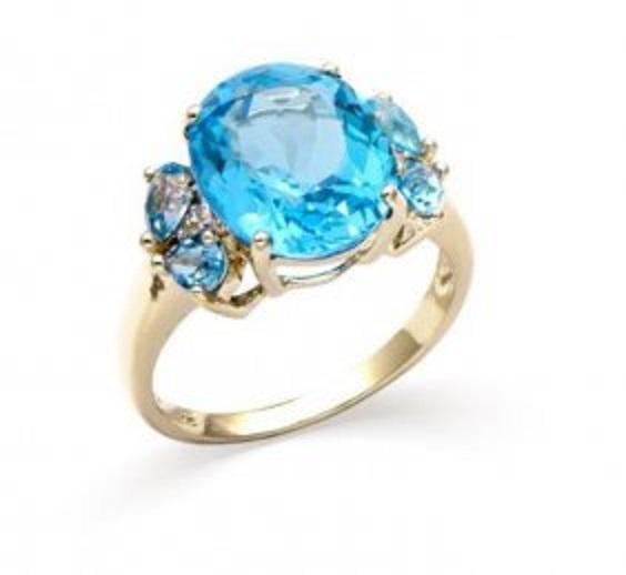 $6,395 Value! 6.02 Ctw GLS Certified Natural Blue Topaz & Diamond 14K Gold Designer Ring NEW  395 Government Surplus Auction - Photo #3