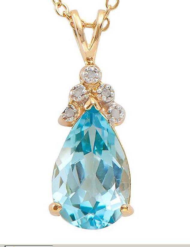$1,895 Value! 5.09 cts Natural Blue Topaz & Diamond 18KGP Designer Necklace  895 Government Surplus Auction - Photo #3