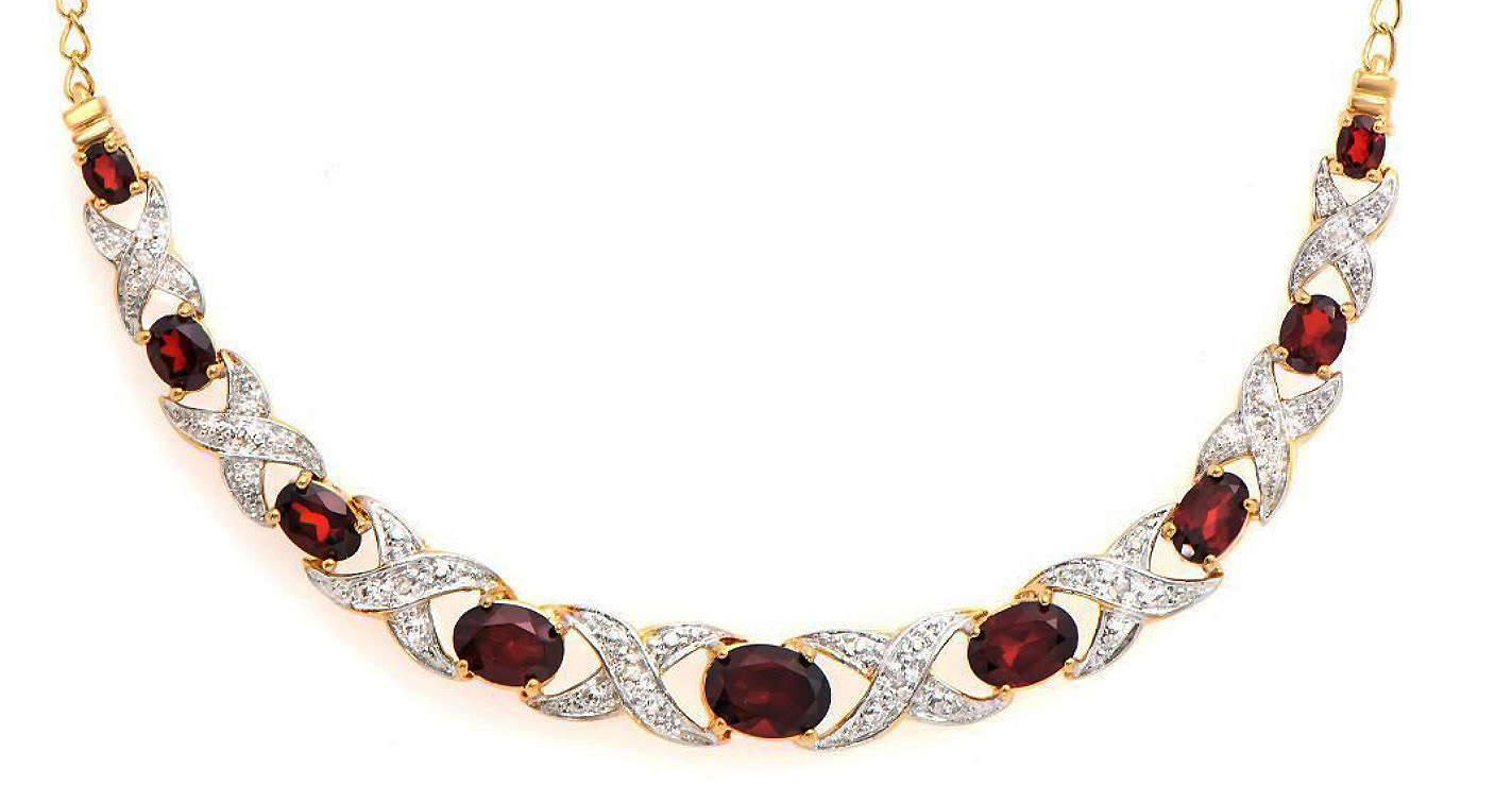 $2,235 Value! 6.25 Ctw Natural Garnet & Diamond Designer Necklace NEW