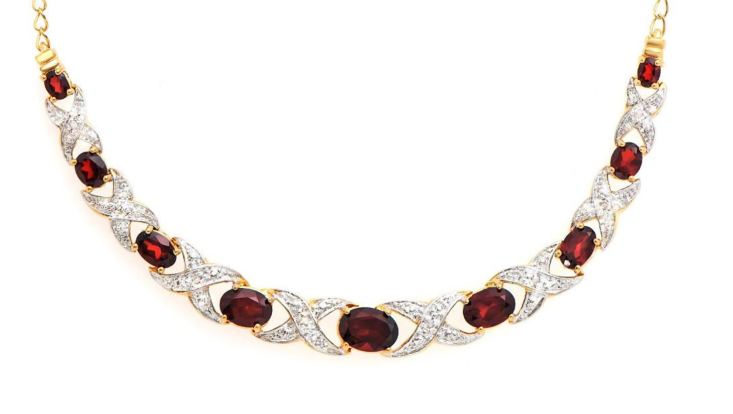 $2,235 Value! 6.25 Ctw Natural Garnet & Diamond Designer Necklace NEW  235 Government Surplus Auction - Photo #2