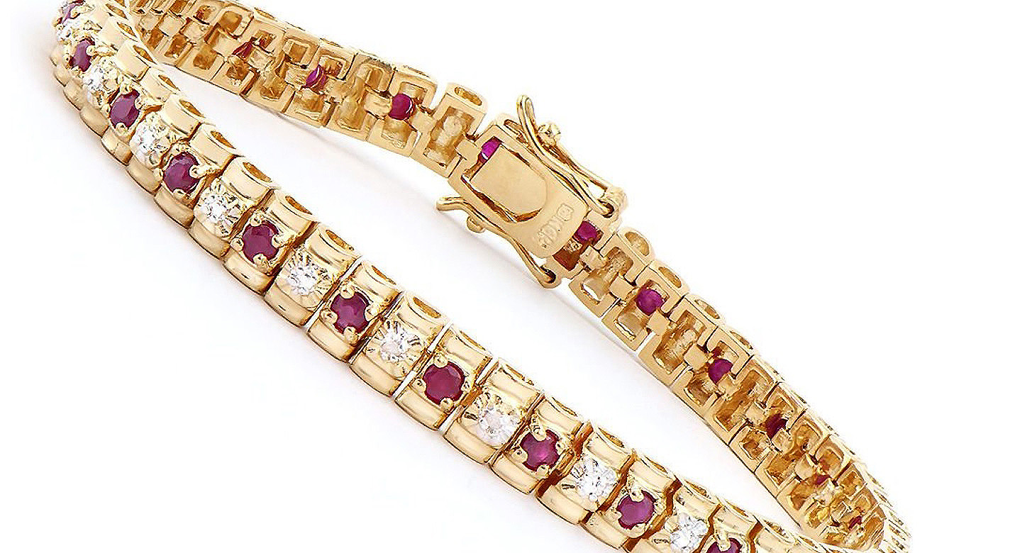 $2,445 Value! 2.52 Ctw Natural Ruby & Diamond Designer Bracelet NEW
