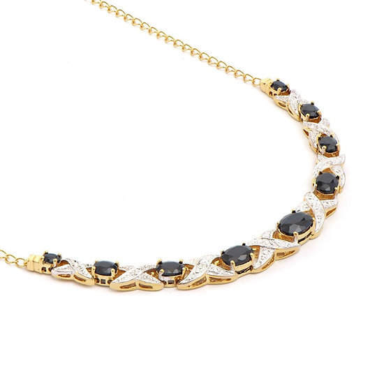 $2,295 Value! 6.25 Ctw Natural Sapphire & Diamond Designer 18KGP Necklace NEW  295 Government Surplus Auction - Photo #3
