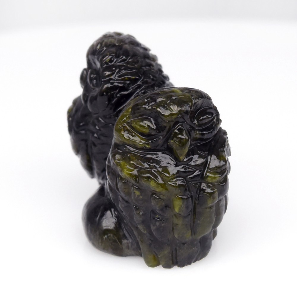 WE SHIP  17.75ct Natural Green Tourmaline Owl Carving   Government Surplus Auction - Photo #3