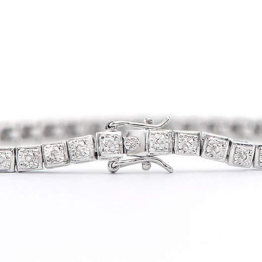 $2,495 Value! 0.32 Cts Natural Diamond Rhodium Plated Designer Bracelet  495 Government Surplus Auction - Photo #2
