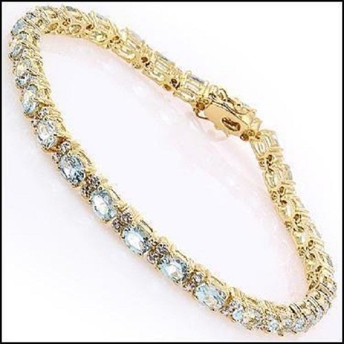 $2,475 Value! 10.50 Cts Natural Blue Topaz & Diamond Designer Bracelet NEW  475 Government Surplus Auction - Photo #2