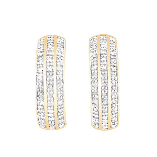 $2,285 Value! 0.32 Ctw Natural Diamonds 18KGP Designer Earrings NEW