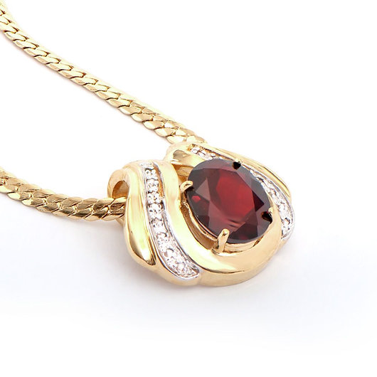 NEW $2,275 Value! 6.12 CTW Natural Garnet & Diamond Designer Pendat+Necklace  275 Government Surplus Auction - Photo #3