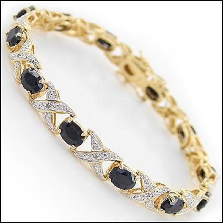 Value $2,475 ! 8.36 CTW Natural Sapphire & Diamond Designer Bracelet NEW