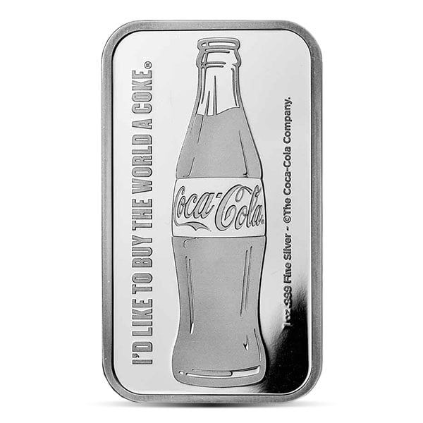 Great Investment! Coca-Cola Silver Bar - 1 Ounce .999 Pure IRA Approved  999 Government Surplus Auction - Photo #2