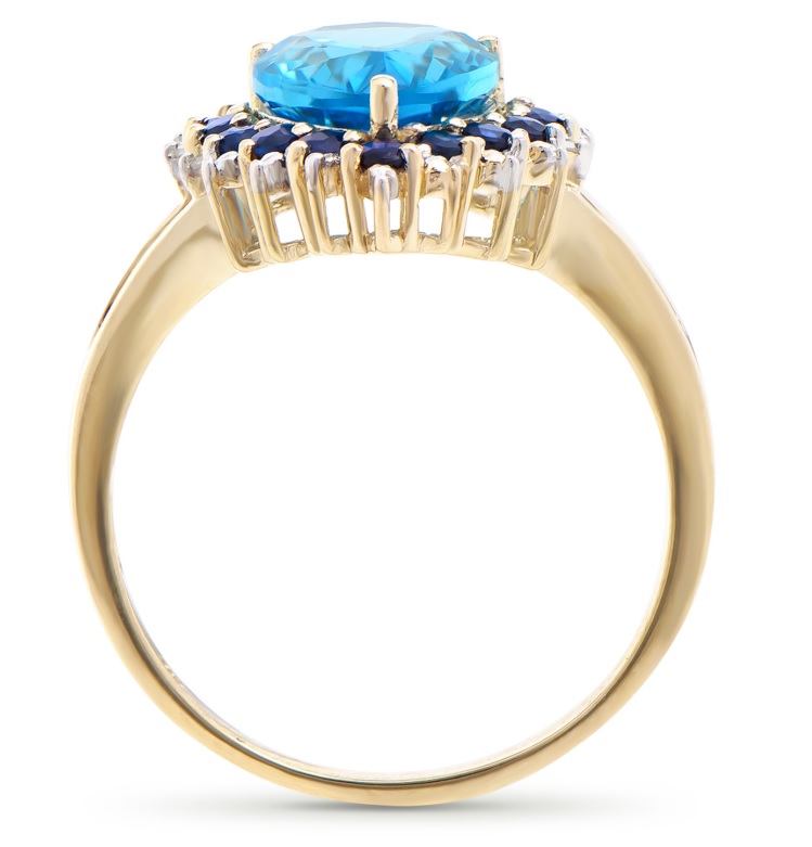 $4,895 Value! 4.27 Ctw GLS Certified Natural Topaz Sapphire & Diamond 14K Gold Ring NEW  895 Government Surplus Auction - Photo #6