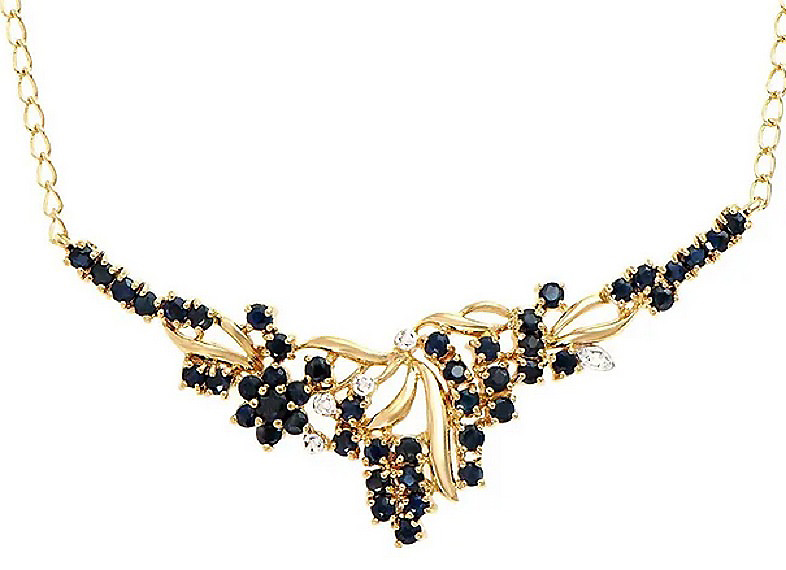 $2,395 Value! 3.30 Cts Natural Sapphire & Diamond Designer Necklace NEW  395 Government Surplus Auction - Photo #2