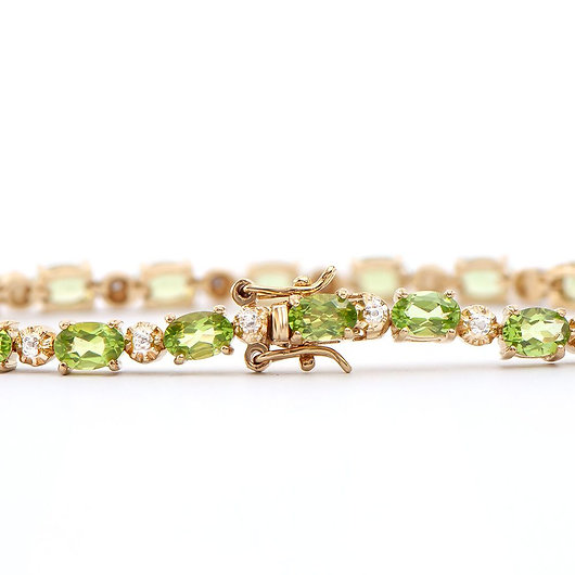 $2,375 Value! 9.03 CTW Natural Peridot & Diamond Designer Bracelet NEW  375 Government Surplus Auction - Photo #3