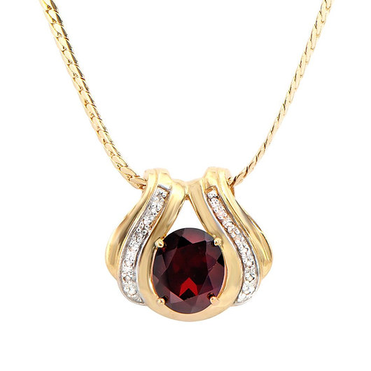 NEW $2,275 Value! 6.12 CTW Natural Garnet & Diamond Designer Pendat+Necklace  275 Government Surplus Auction - Photo #2