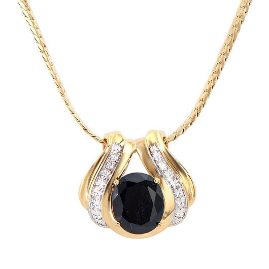 $1,975 Value! 6.12 Ctw Natural Sapphire & Diamond 18KGP Designer Necklace NEW  975 Government Surplus Auction - Photo #2