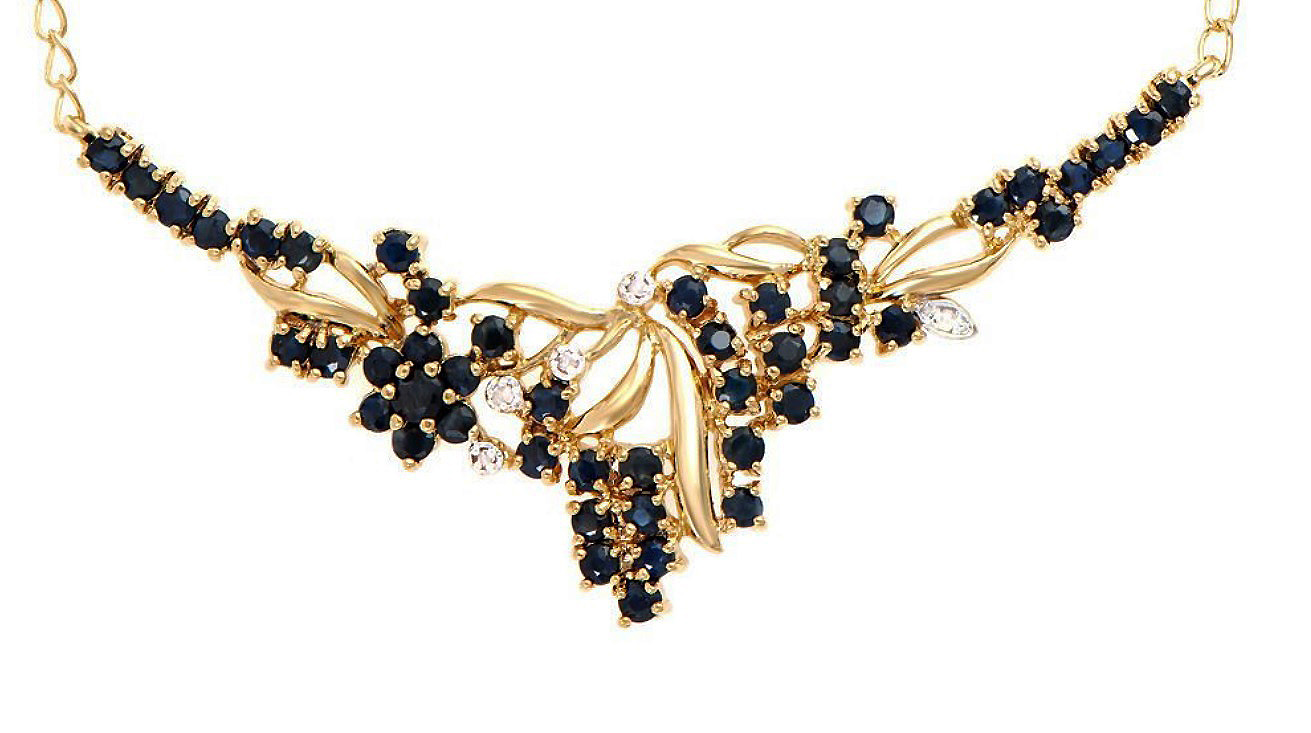 $2,395 Value! 3.30 Cts Natural Sapphire & Diamond Designer Necklace NEW