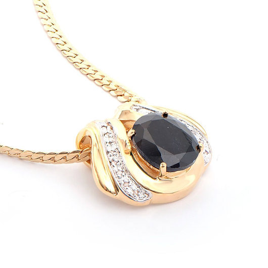 $1,975 Value! 6.12 Ctw Natural Sapphire & Diamond 18KGP Designer Necklace NEW  975 Government Surplus Auction - Photo #3