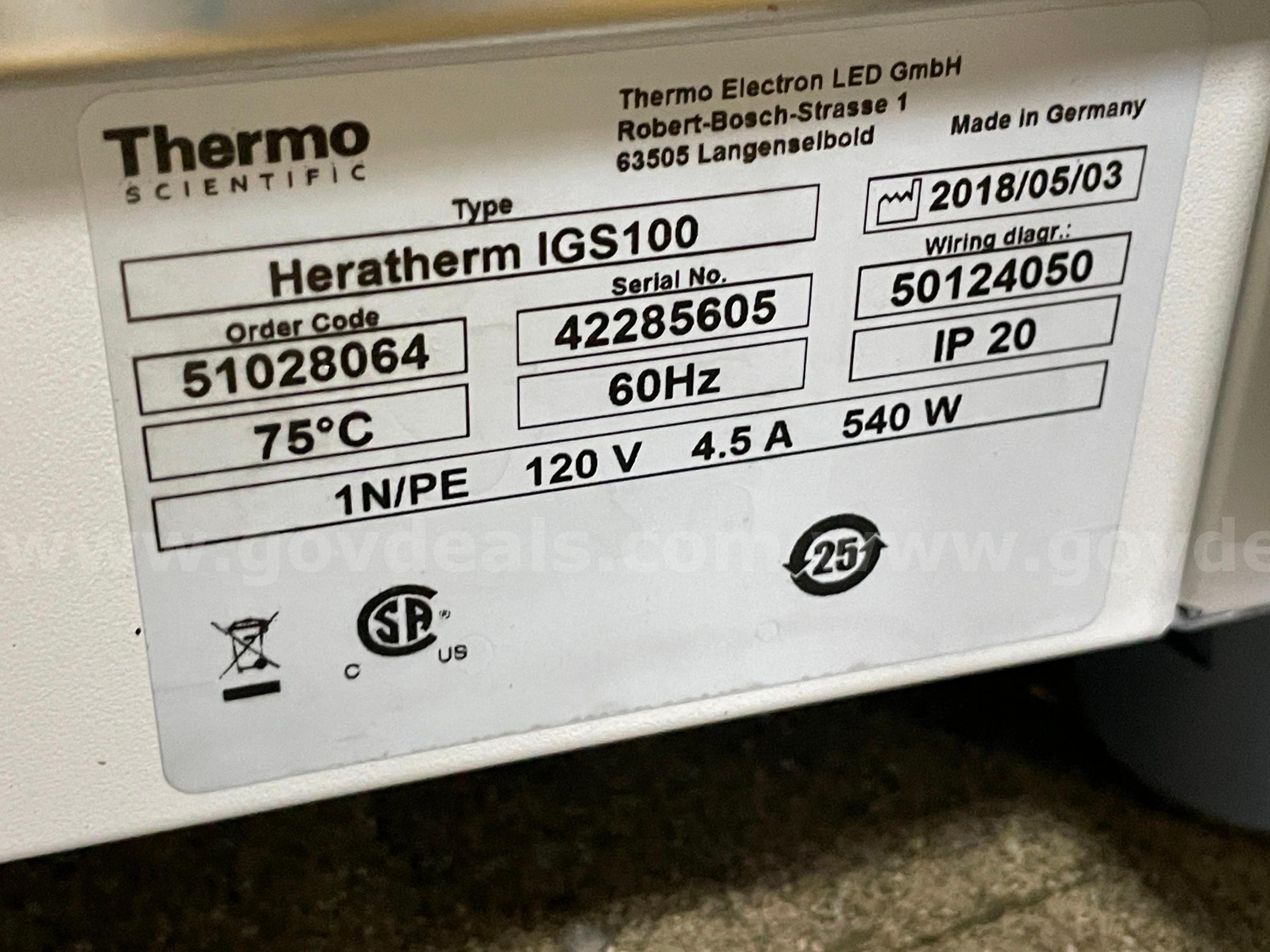 Thermo Scientific HeraTherm Incubator   Government Surplus Auction - Photo #6