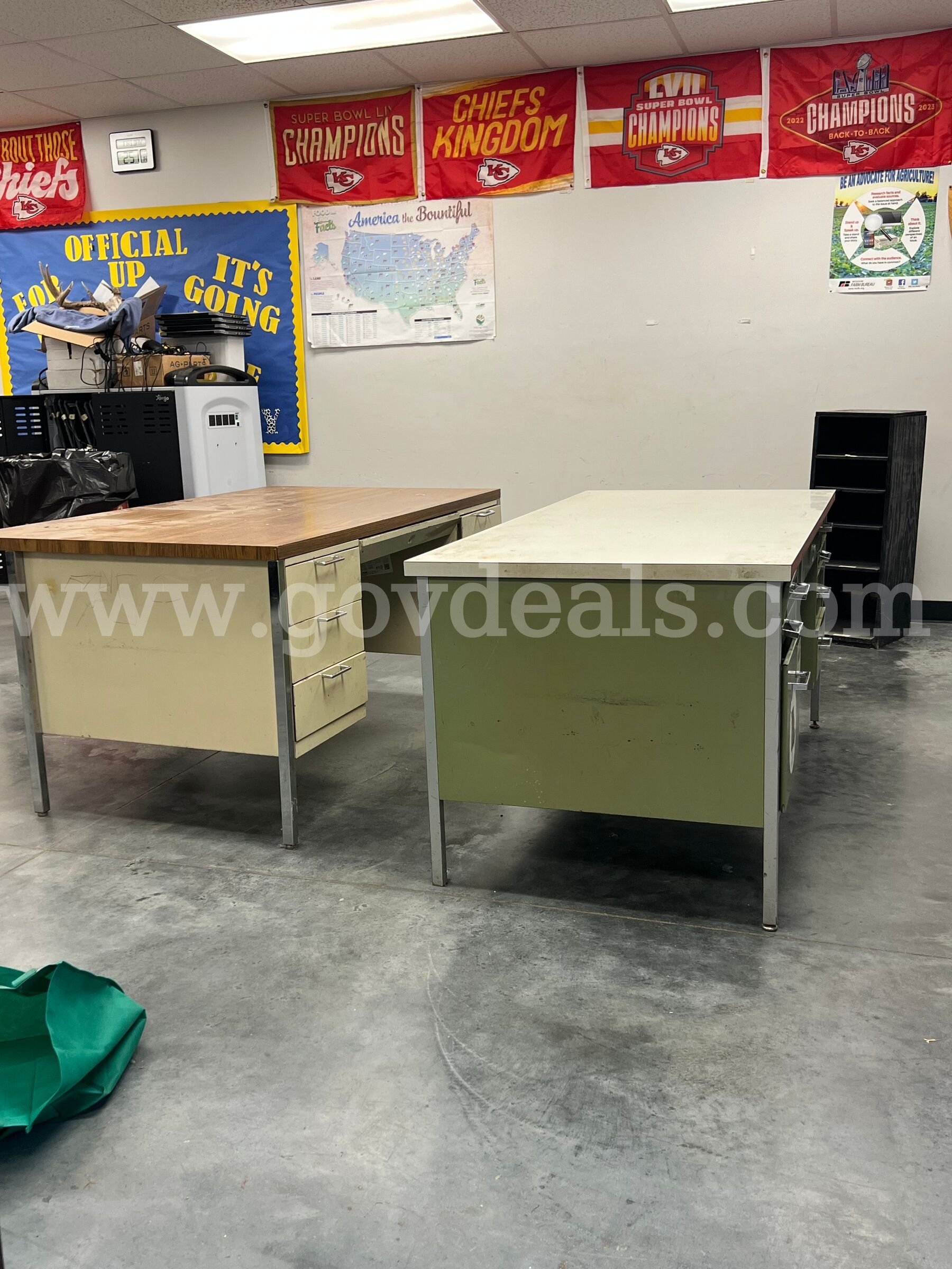 2 used metal office desks-used but working   Government Surplus Auction - Primary Photo