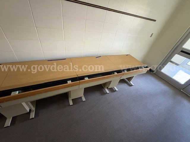 2 long computer desks/tables   Government Surplus Auction - Primary Photo