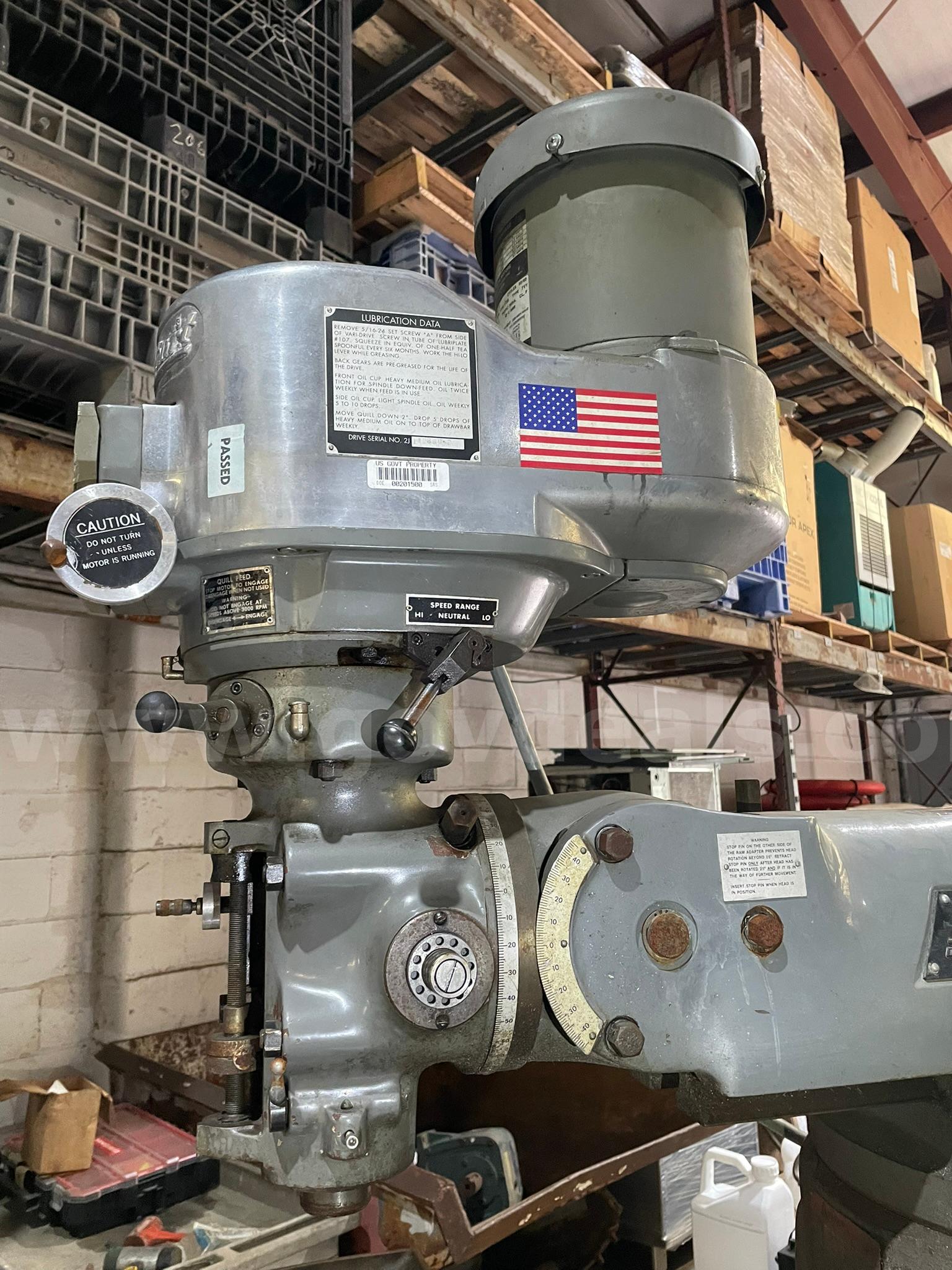 Bridgeport Series 2 Milling Machine   Government Surplus Auction - Photo #4