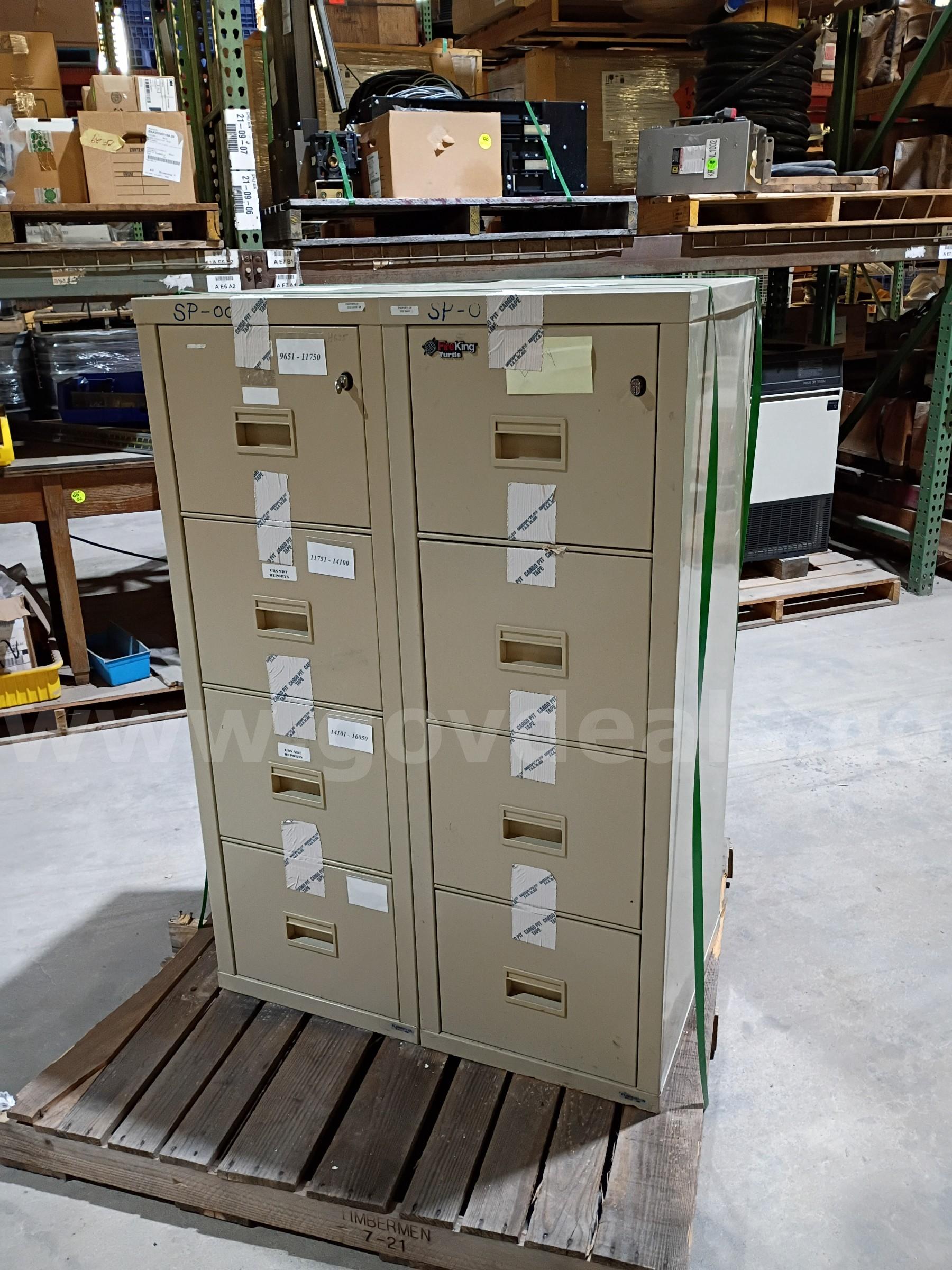 Lot of 2 ea FireKing Fire Resistant File Cabinets