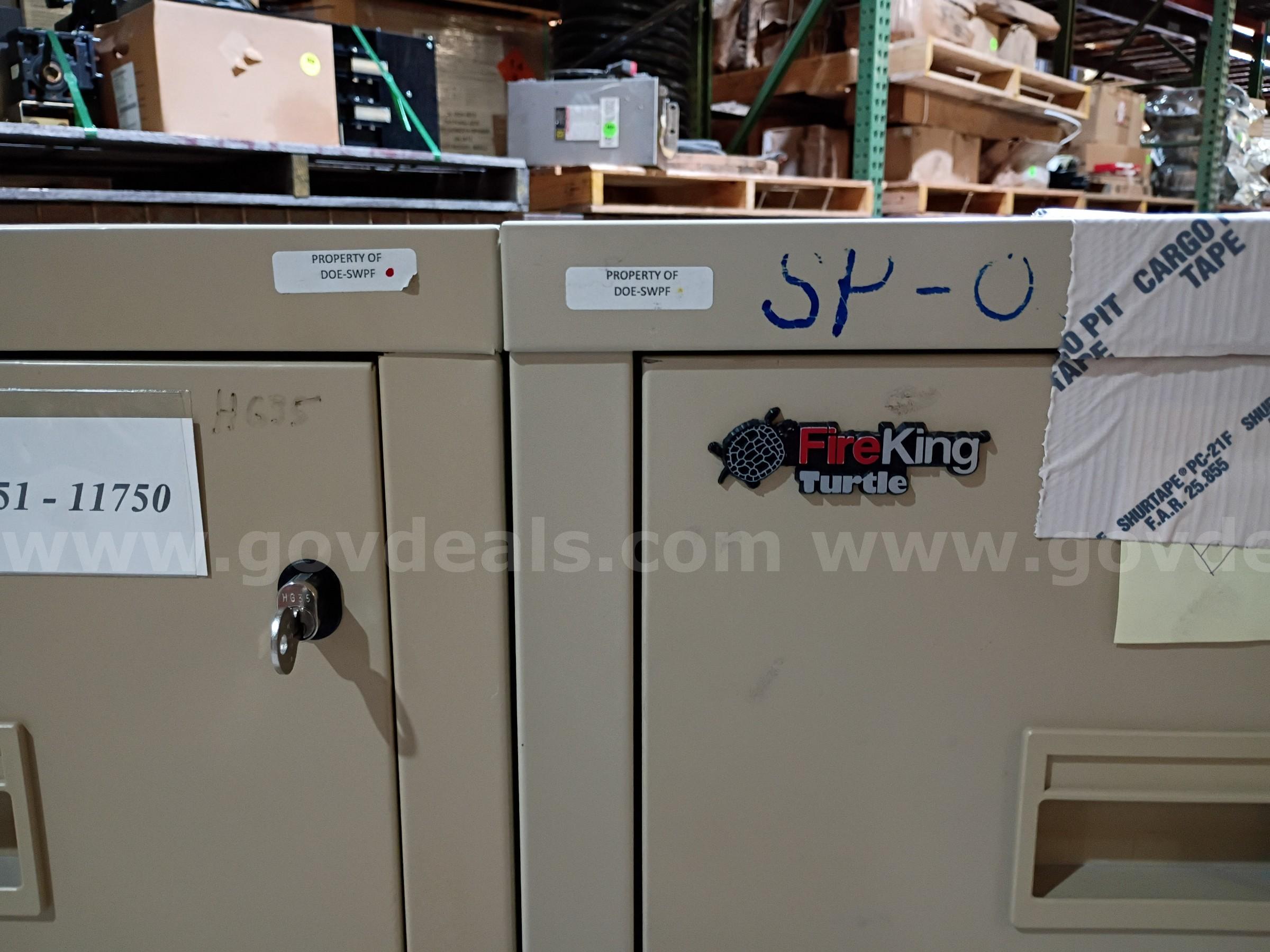 Lot of 2 ea FireKing Fire Resistant File Cabinets   Government Surplus Auction - Photo #2