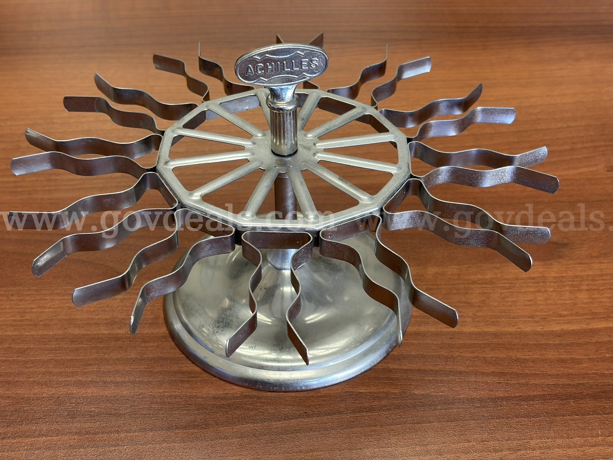 Vintage Achilles rotating rubber stamp carousel in good working condition. Achilles  Government Surplus Auction - Photo #2
