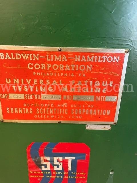 Universal Fatigue Testing Machine Sonntag Scientific Corp  Government Surplus Auction - Photo #2