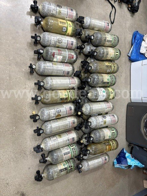 LOT of MSA SCBA Bottle, Masks & Backplates MSA  Government Surplus Auction - Photo #2