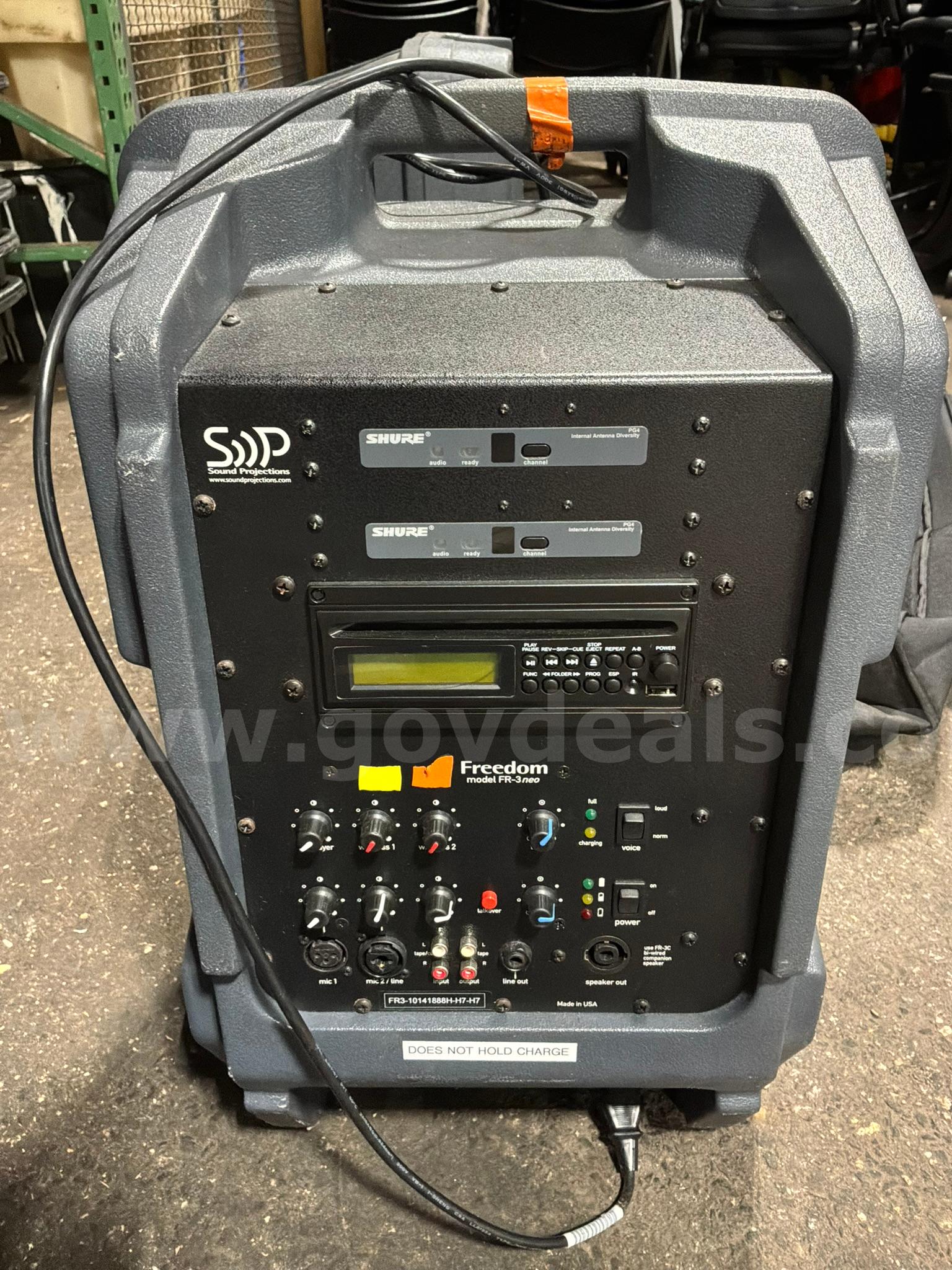 Sound Projections 100-Watt Portable Sound System Freedom 100 Government Surplus Auction - Photo #2