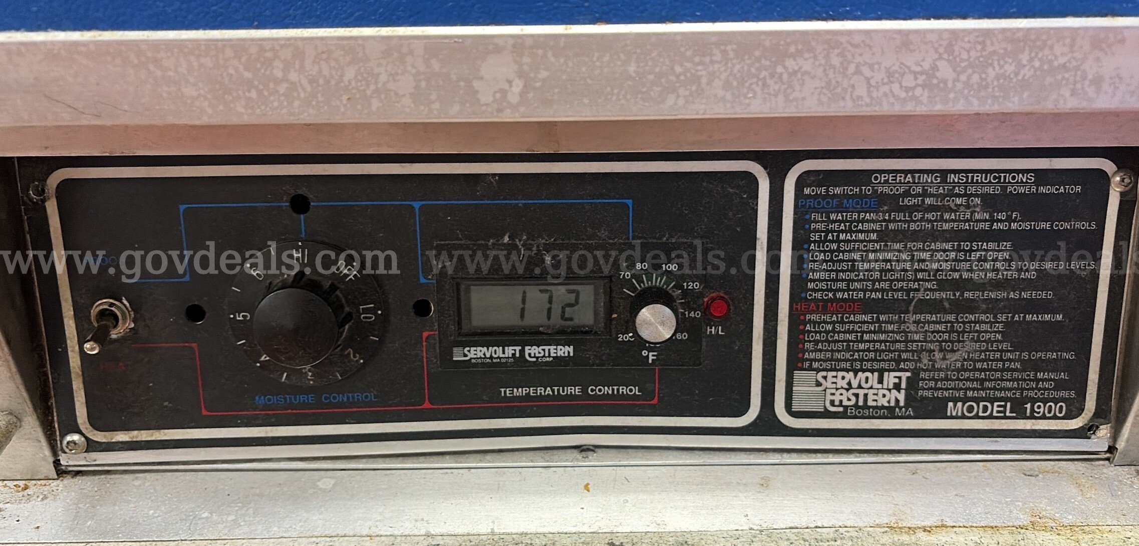 Servolift Warming Oven Servolift Eastern 1900 Government Surplus Auction - Photo #3