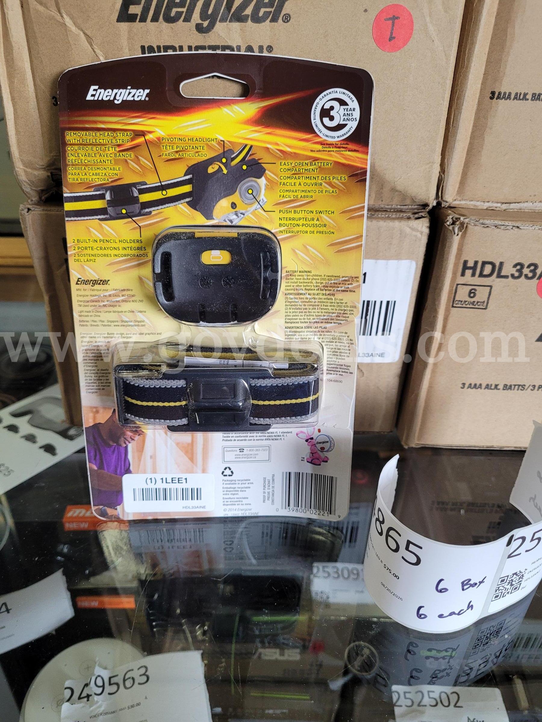 HEADLAMPS SET: LED BATTERY POWERED ENERGIZER HDL33AINE Government Surplus Auction - Photo #3