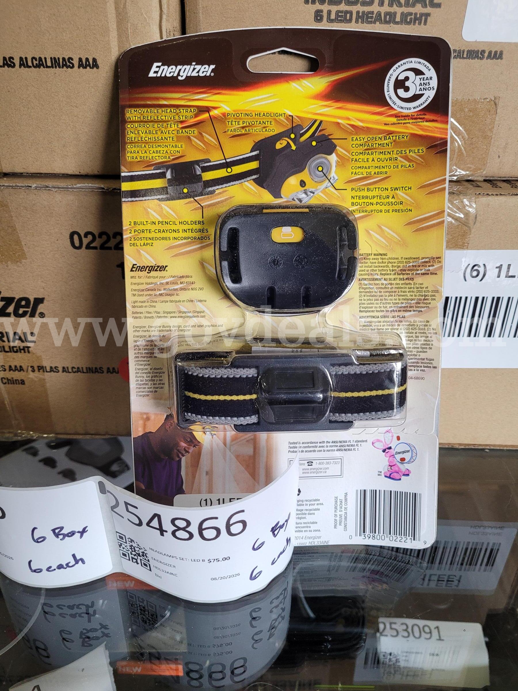 HEADLAMPS SET: LED BATTERY POWERED ENERGIZER HDL33AINE Government Surplus Auction - Photo #3