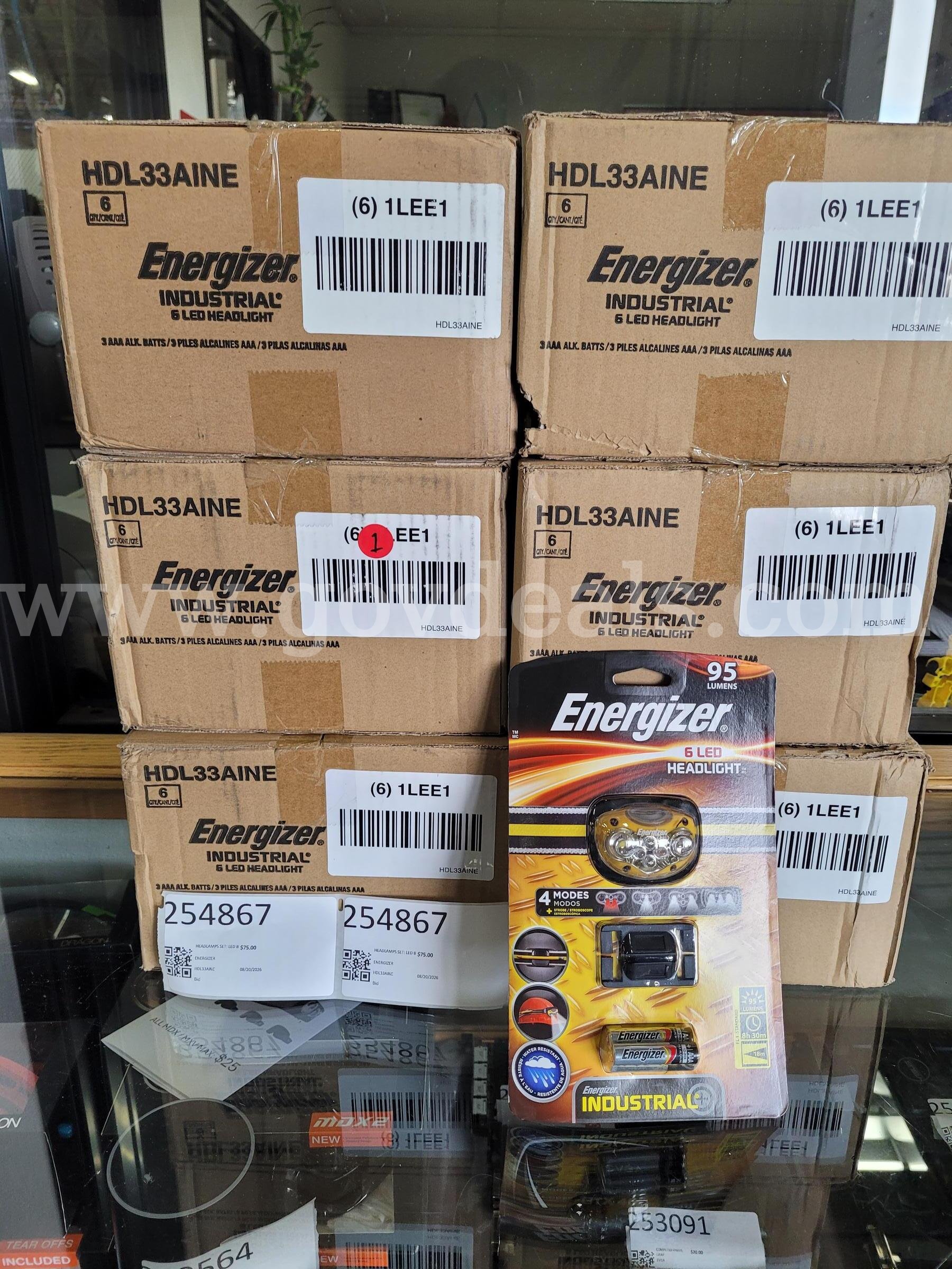 HEADLAMPS SET: LED BATTERY POWERED ENERGIZER HDL33AINE Government Surplus Auction - Primary Photo