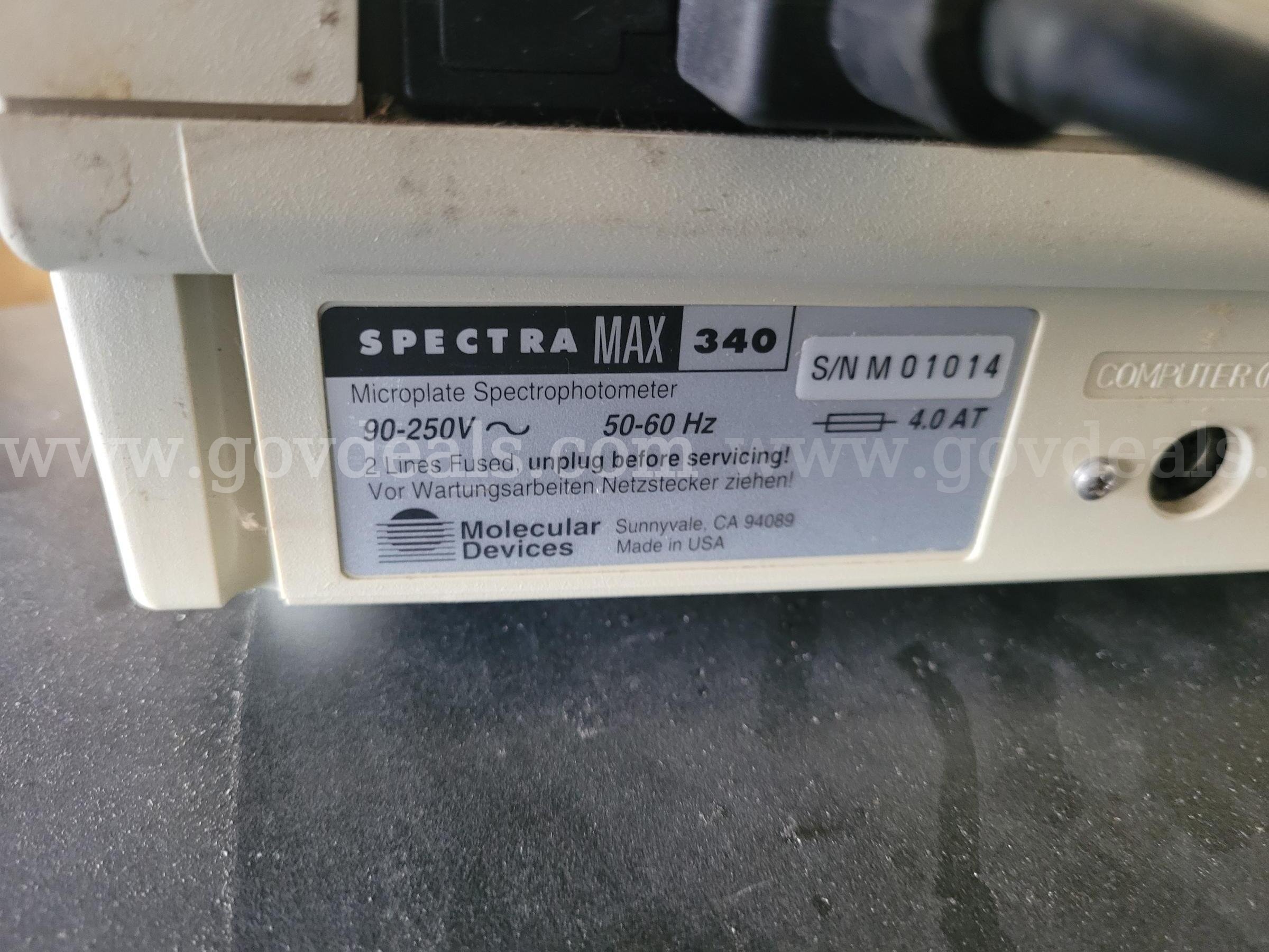 MICROPLATE READER: 384 ABSORBANCE MOLECULAR DEVICES 384 Government Surplus Auction - Photo #3