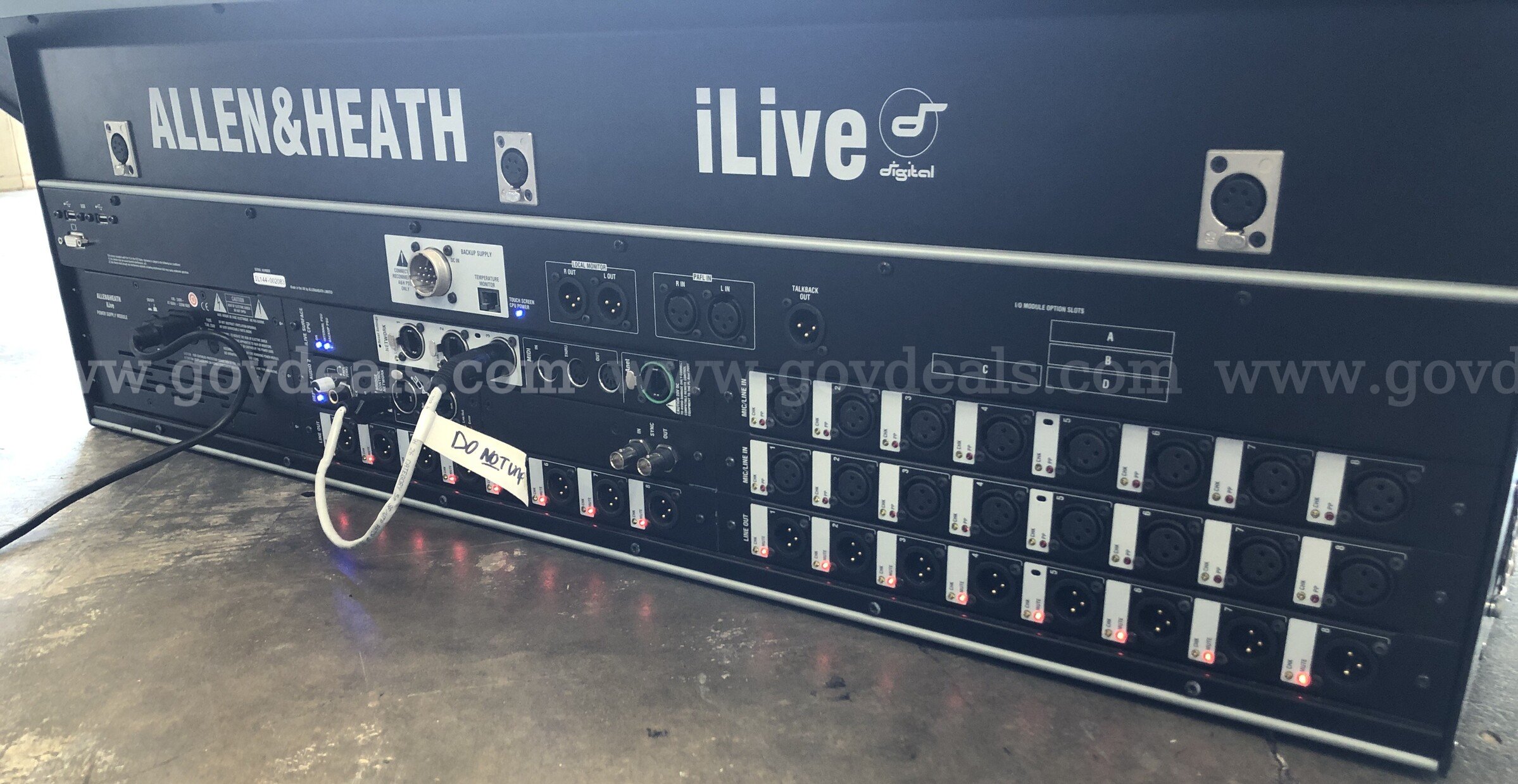 AUDIO MIXING CONSOLE: DIGITAL, 96 CHANNEL ALLEN &amp; HEATH iLIVE-144 Government Surplus Auction - Photo #5