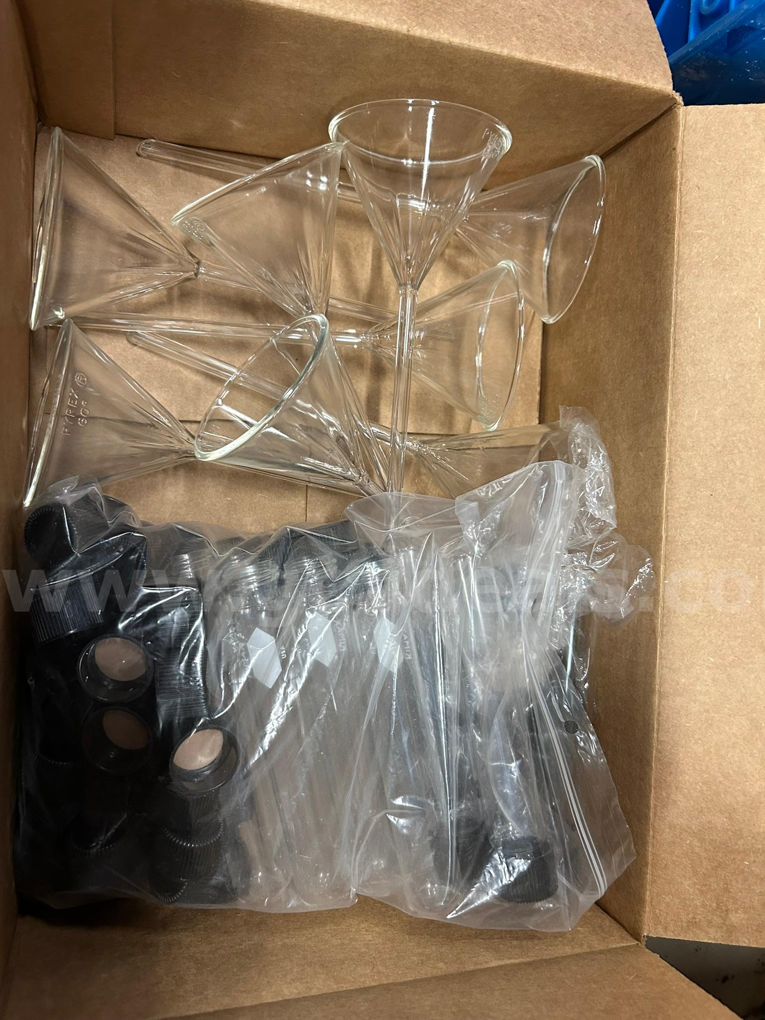 Lot of Funnels, Vials & Test Tubes   Government Surplus Auction - Primary Photo