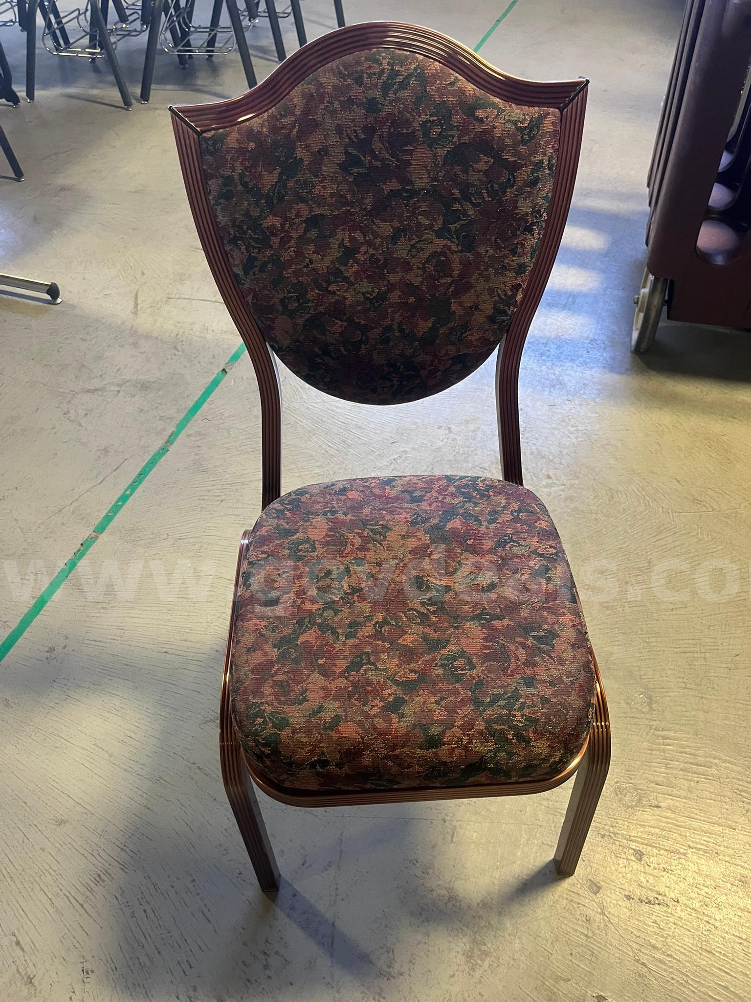 MSU Lot # 9225- Lot of 4 Wooden Floral Chairs  9225 Government Surplus Auction - Photo #2