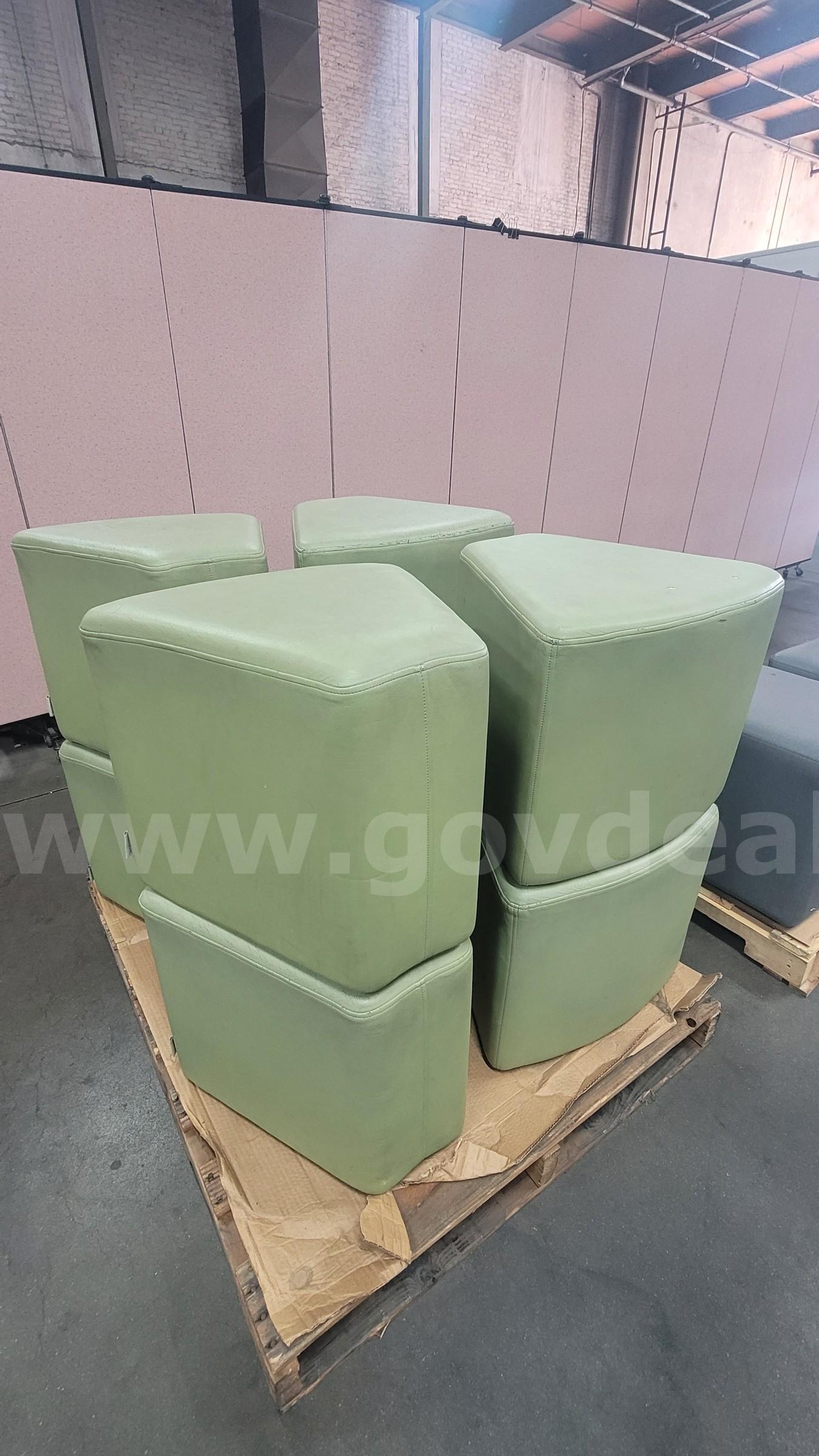 **** LEARNITURE GREEN UPHOLSTERED OTTOMANS **** (I)   Government Surplus Auction - Primary Photo