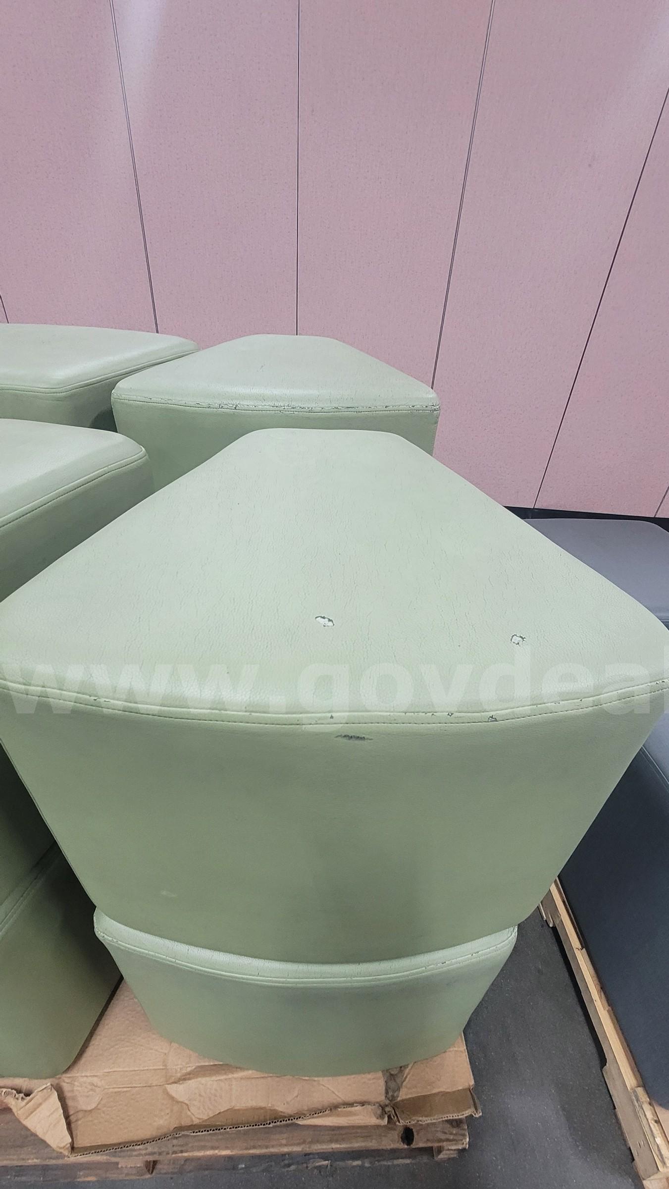 **** LEARNITURE GREEN UPHOLSTERED OTTOMANS **** (I)   Government Surplus Auction - Photo #3