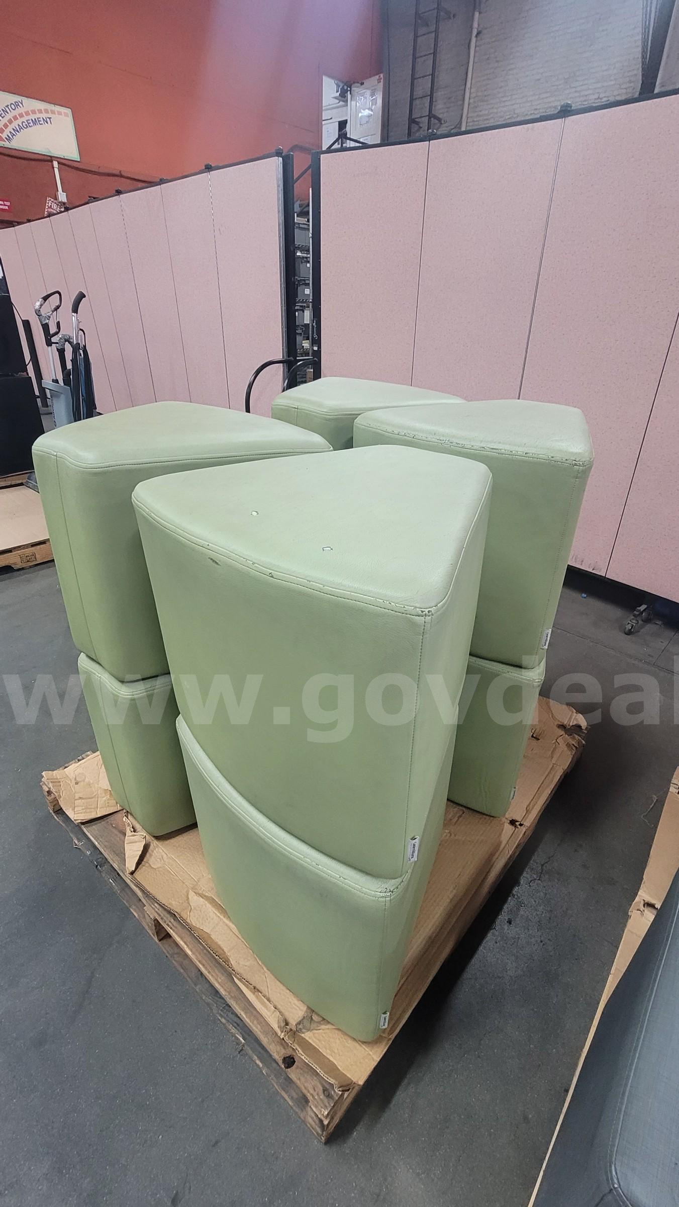 **** LEARNITURE GREEN UPHOLSTERED OTTOMANS **** (I)   Government Surplus Auction - Photo #5