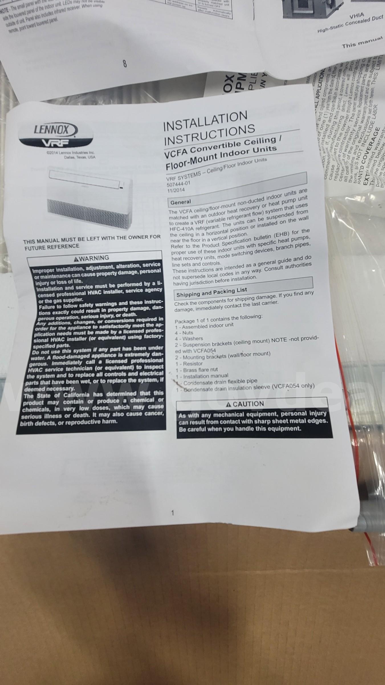 **** LENNOX VRF SYSTEM AIRCONDITIONING UNIT 2 UNITS NEW IN A BOX **** (I)   Government Surplus Auction - Photo #3