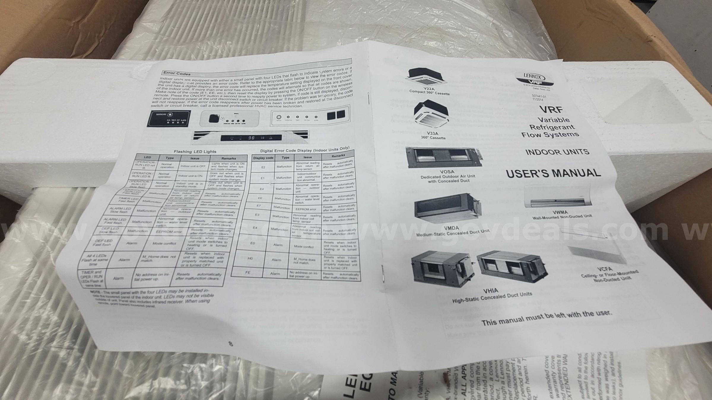 **** LENNOX VRF SYSTEM AIRCONDITIONING UNIT 2 UNITS NEW IN A BOX **** (I)   Government Surplus Auction - Photo #4