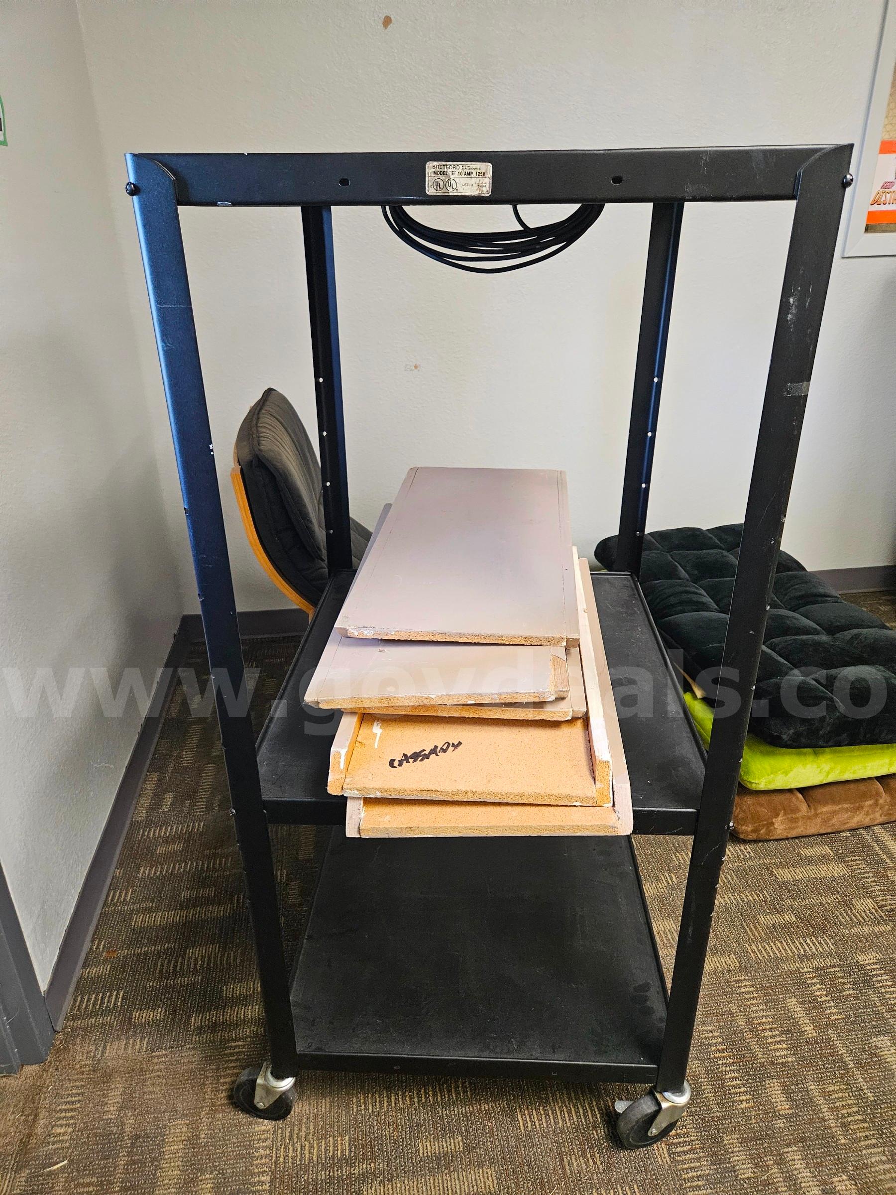 Rolling A/V Utility Cart with Power Strip – 3 Shelf   Government Surplus Auction - Primary Photo