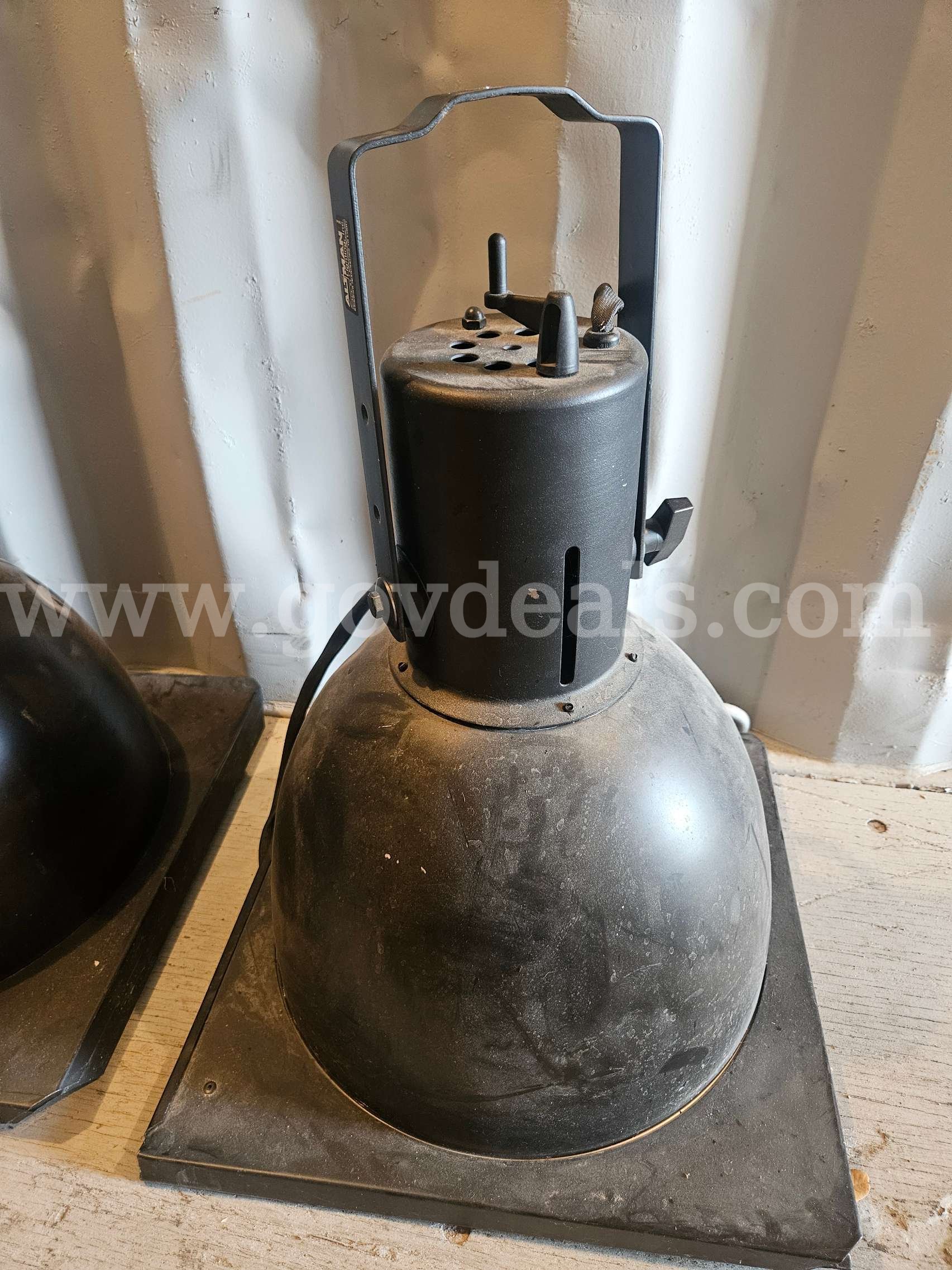 Lot of 3 – 14" Scoop Stage Lights / Theater Lighting Fixtures  14" Scoop Stage Lights Government Surplus Auction - Primary Photo